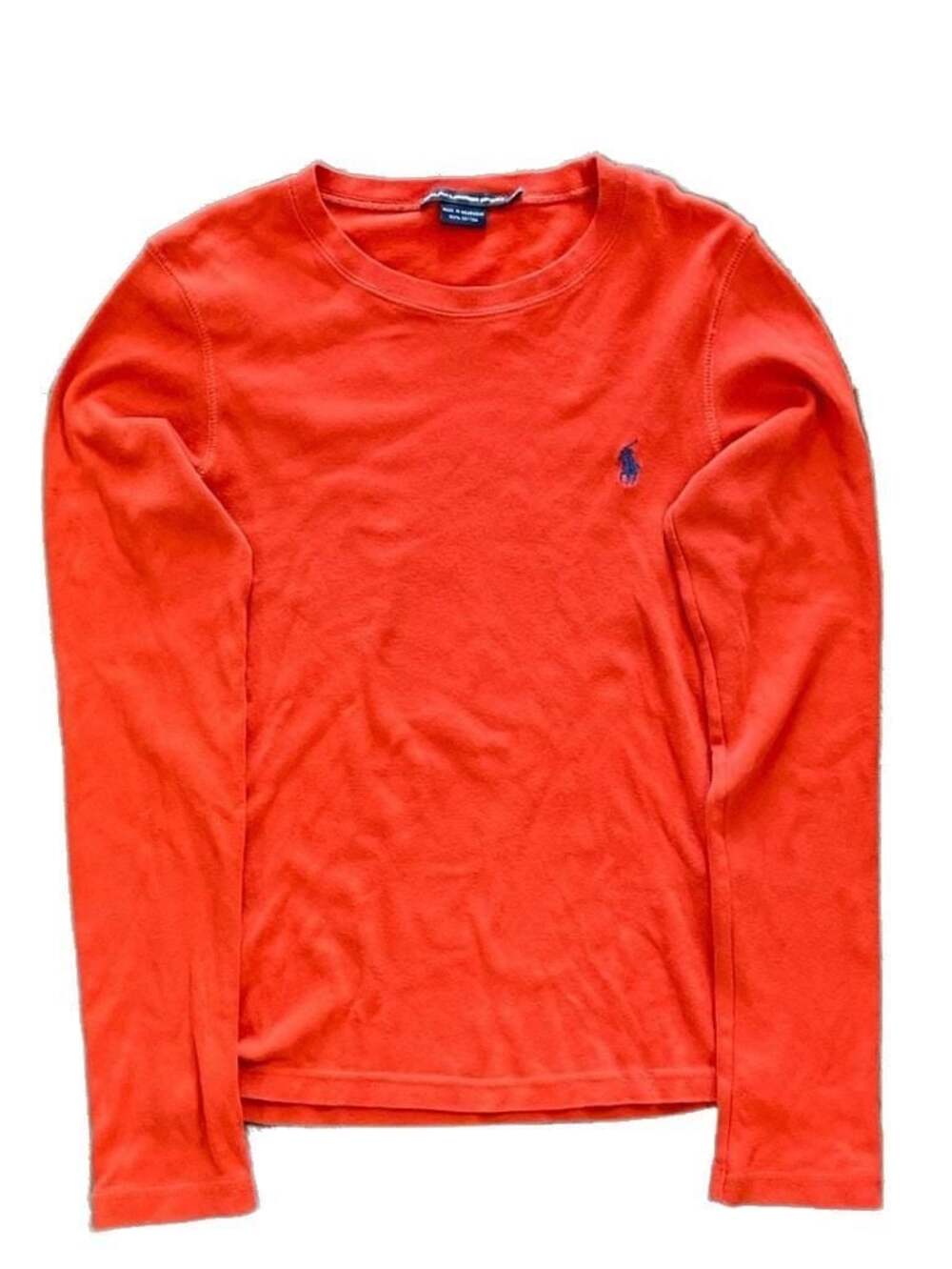 Ralph Lauren Sport Orange Long-Sleeve Cotton Crewneck T-Shirt